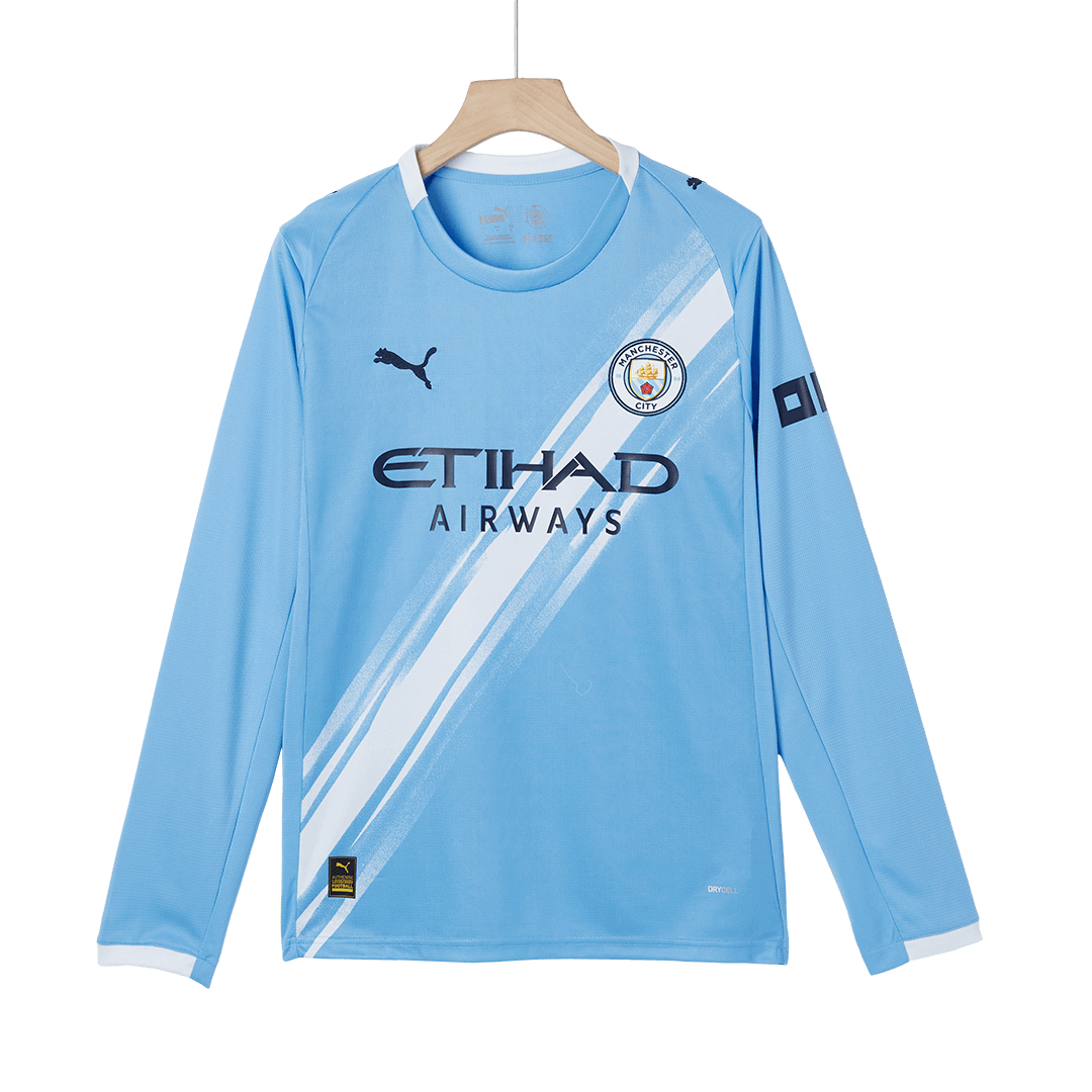 Men's Manchester City 2025/26 Home Long Sleeve Soccer Jersey product view 11