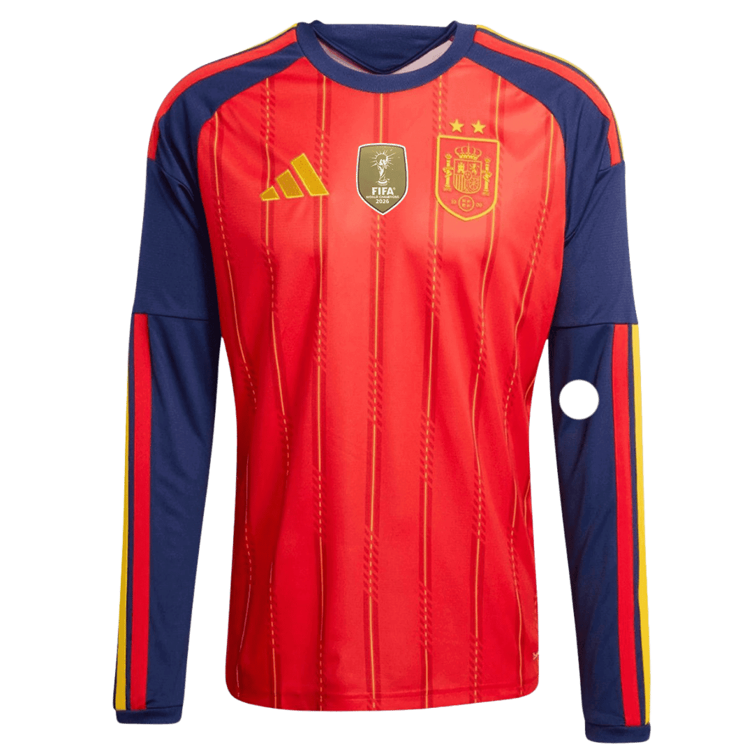 Men's Spain World Cup 2026 Home Long Sleeve Soccer Jersey product view 1
