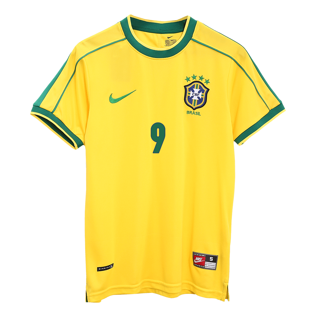 Retro RONALDO #9 Men's Brazil World Cup 1998 Home Soccer Jersey product view 8
