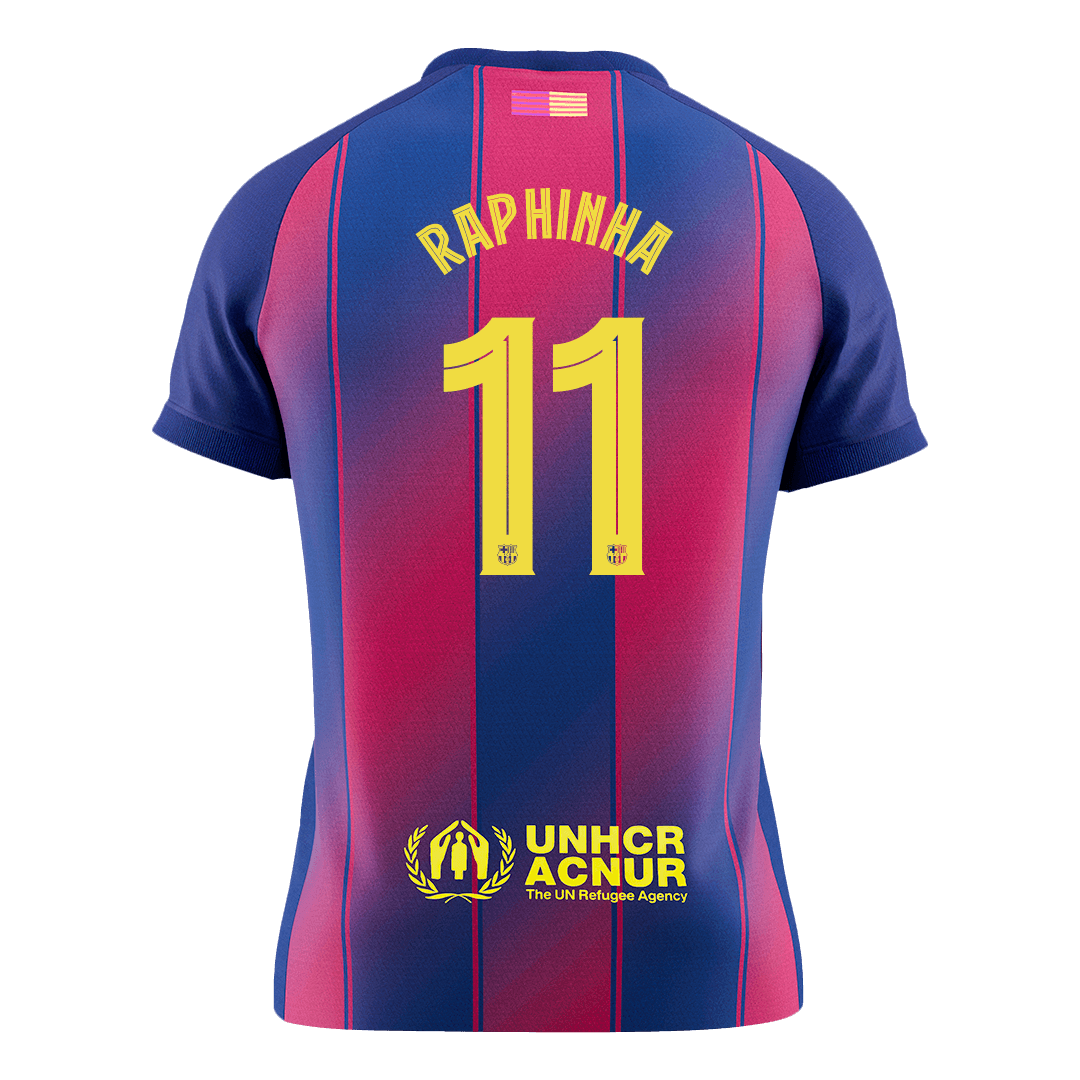 RAPHINHA #11 Men's Barcelona UCL 2025/26 Home Soccer Jersey Premium product view 9