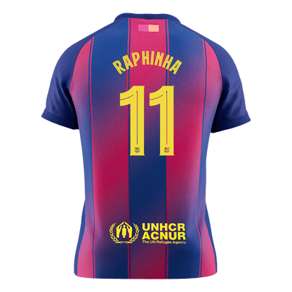 RAPHINHA #11 Men's Barcelona UCL 2025/26 Home Soccer Jersey Premium product view 9