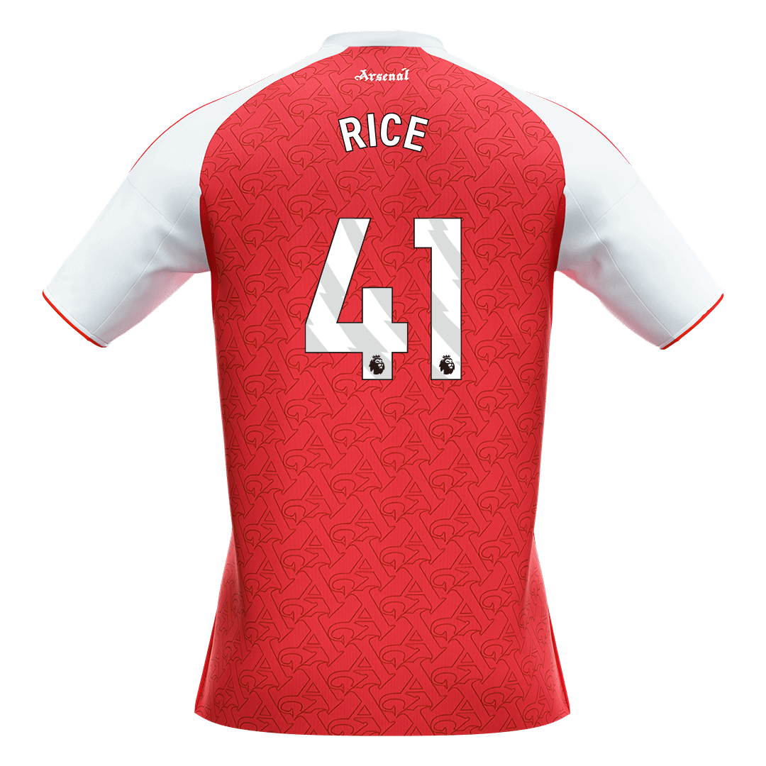 RICE #41 Men's Arsenal 2025/26 Home Soccer Jersey Premium product view 10