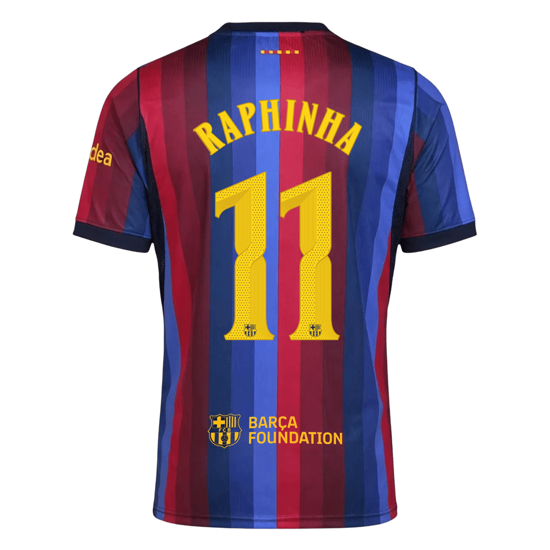 RAPHINHA #11 Men's Barcelona UCL 2026/27 Home Soccer Jersey product view 3