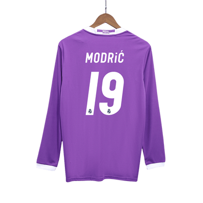 Retro MODRIĆ #19 Men's Real Madrid 2016/17 Away Long Sleeve Soccer Jersey product view 1
