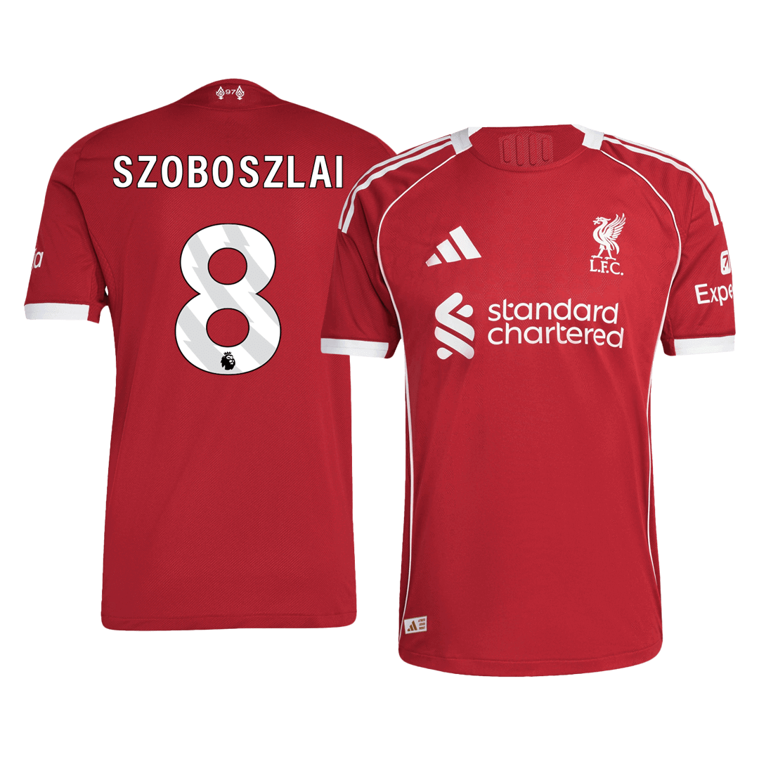 SZOBOSZLAI #8 Men's Liverpool 2025/26 Player Version Home Soccer Jersey - Slim Fit product view 1