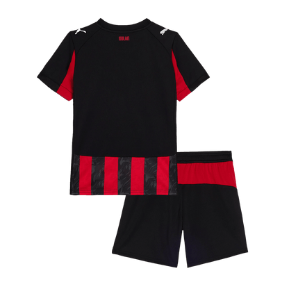 Kid's AC Milan 2025/26 Home Soccer Jersey Kit