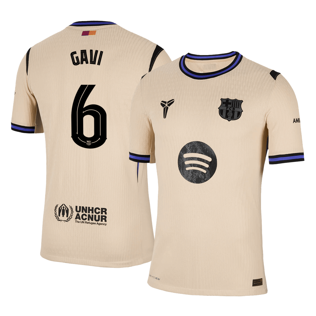 GAVI #6 Men's Barcelona UCL 2025/26 Player Version Away Soccer Jersey - Slim Fit product view 1