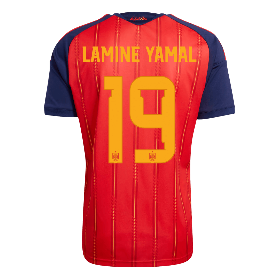 LAMINE YAMAL #19 Men's Spain World Cup 2026 Home Soccer Jersey Premium product view 2