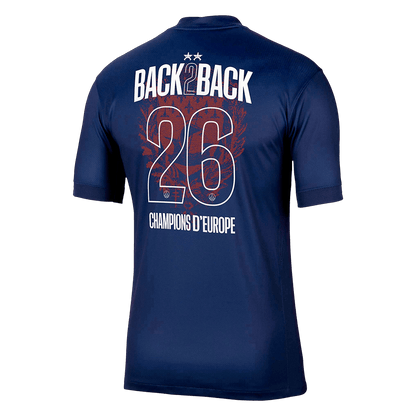 Champions of Europe #26 Men's PSG 2025/26 Home Soccer Jersey Premium product view 3