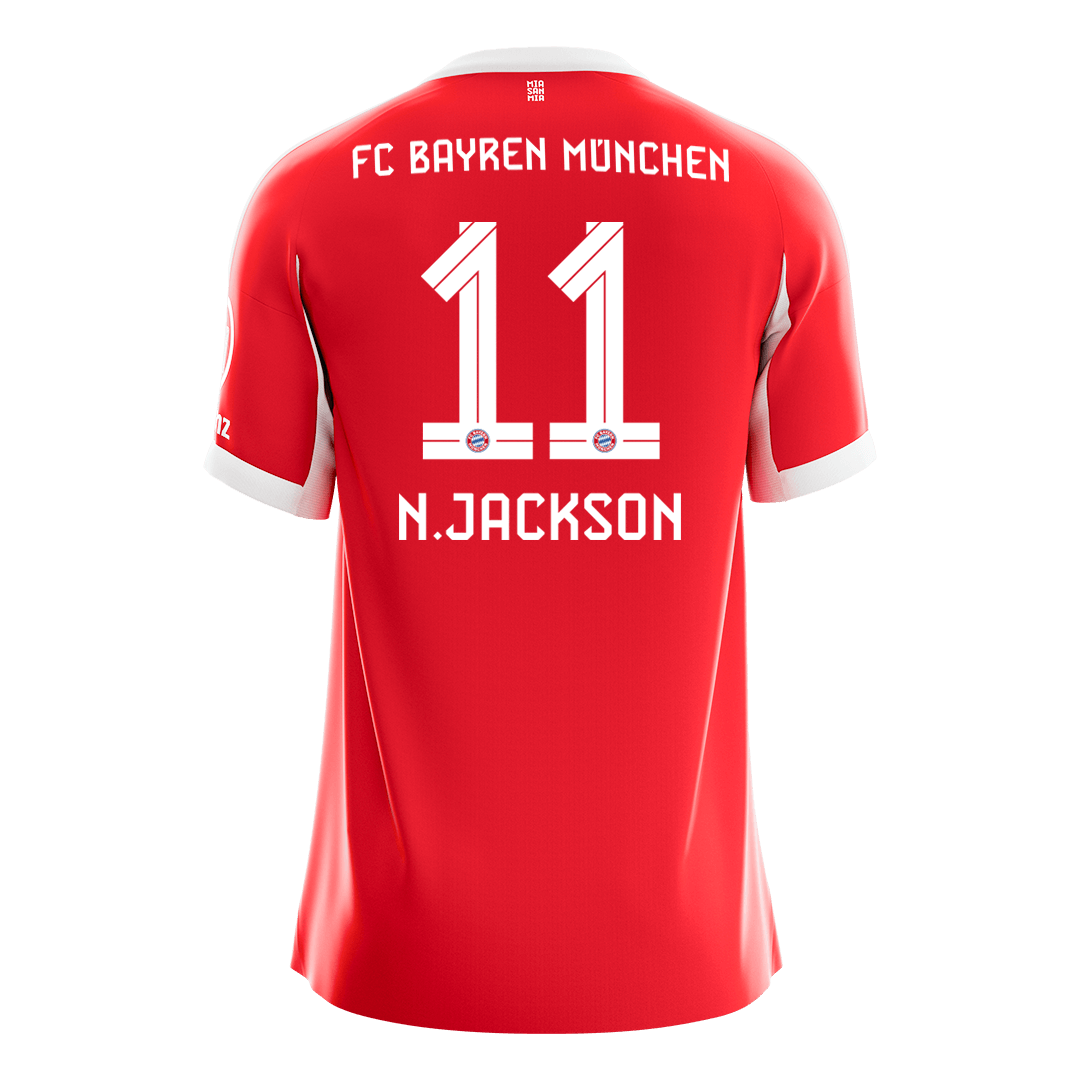 N.JACKSON #11 Men's Bayern Munich 2025/26 Home Soccer Jersey Premium product view 10