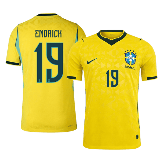 ENDRICK #19 Men's Brazil World Cup 2026 Player Version Home Soccer Jersey - Slim Fit product view 1