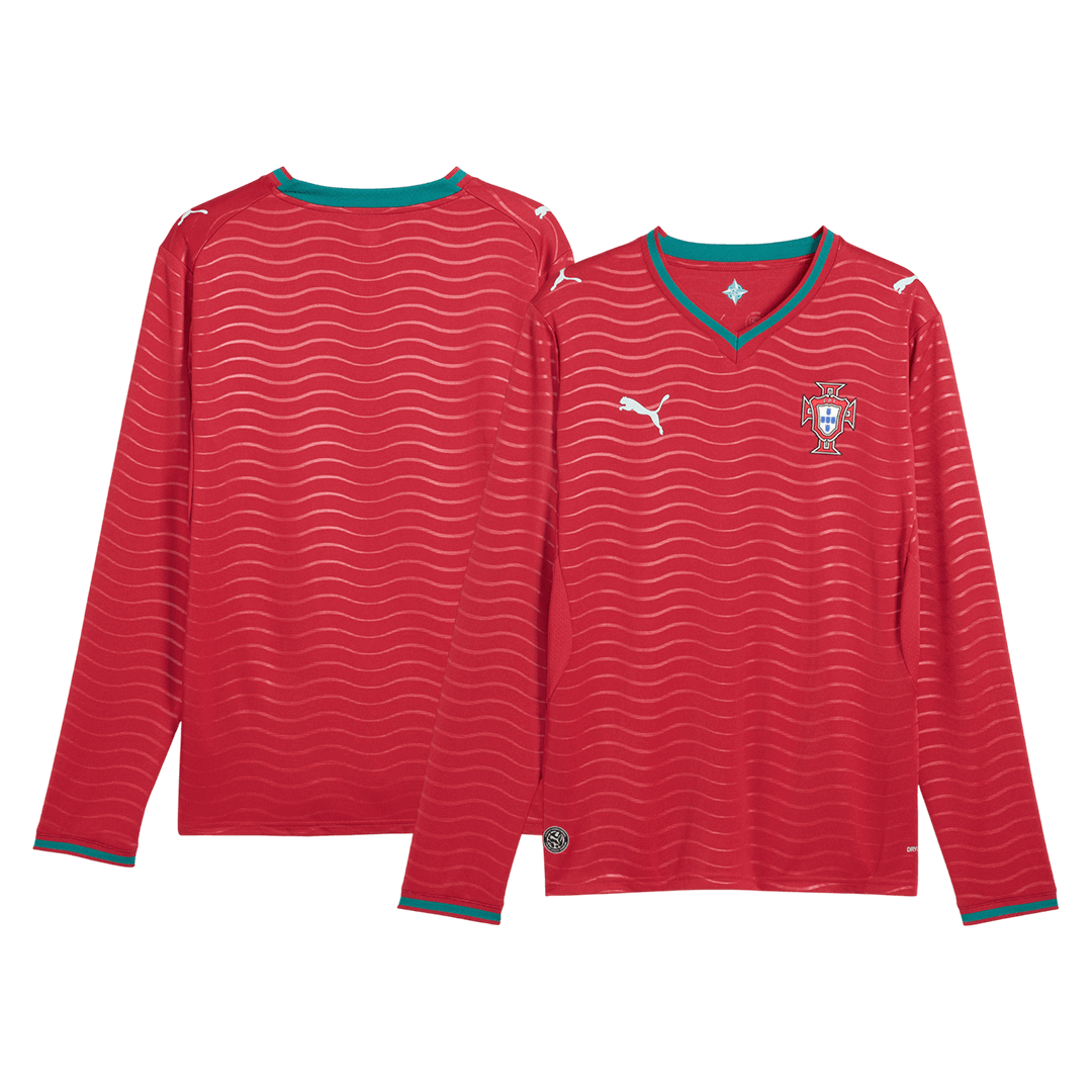 Men's Portugal World Cup 2026 Home Long Sleeve Soccer Jersey product view 8