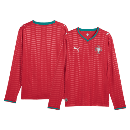 Men's Portugal World Cup 2026 Home Long Sleeve Soccer Jersey product view 8