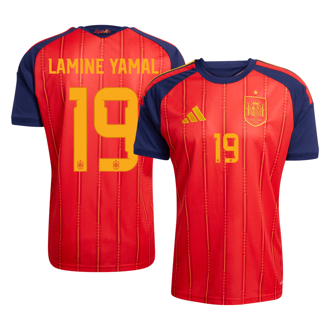 LAMINE YAMAL #19 Men's Spain World Cup 2026 Home Soccer Jersey Premium product view 1