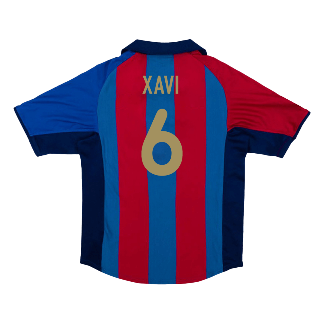 Retro XAVI #6 Men's Barcelona 2001/02 Home Soccer Jersey product view 1