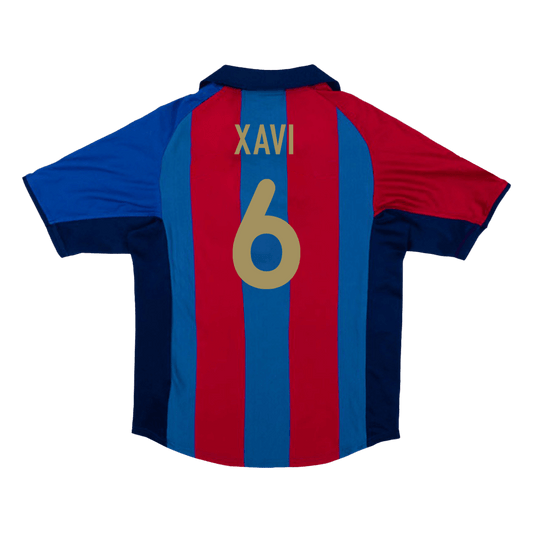 Retro XAVI #6 Men's Barcelona 2001/02 Home Soccer Jersey product view 1
