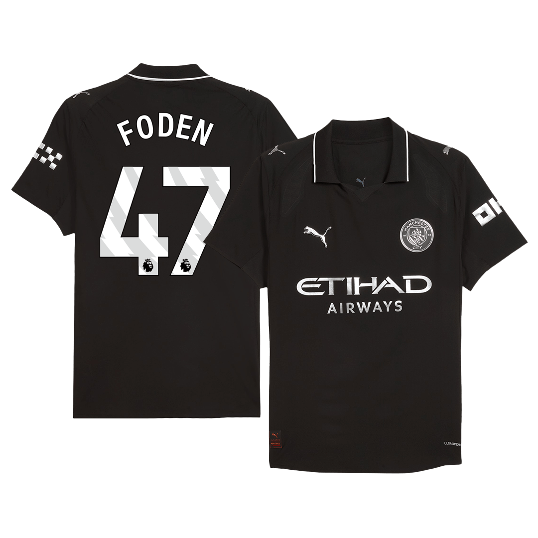 FODEN #47 Men's Manchester City 2025/26 Player Version Away Soccer Jersey - Slim Fit product view 1