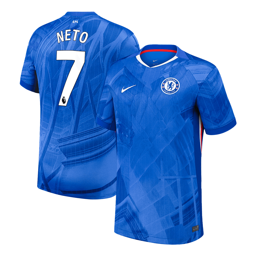 NETO #7 Men's Chelsea 2025/26 Home Soccer Jersey Premium product view 1