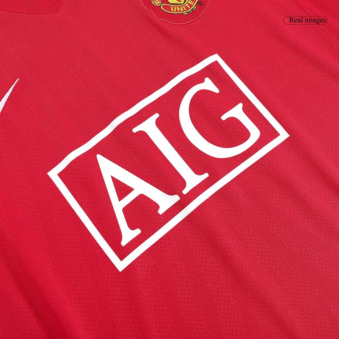 Retro ROONEY #10 Men's Manchester United 2007/08 Home Long Sleeve Soccer Jersey product view 5