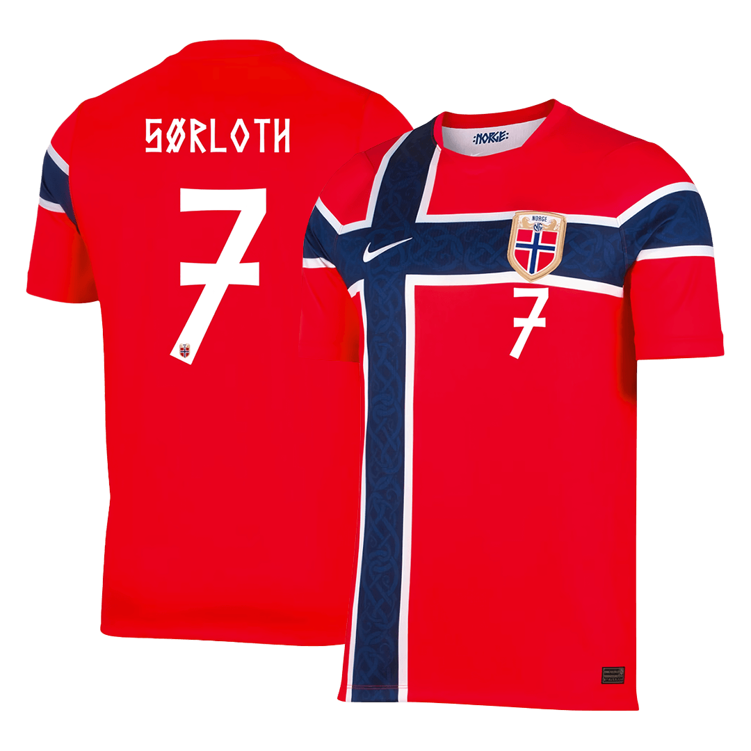 SØRLOTH #7 Men's Norway World Cup 2026 Home Soccer Jersey product view 2