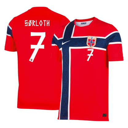 SØRLOTH #7 Men's Norway World Cup 2026 Home Soccer Jersey product view 2