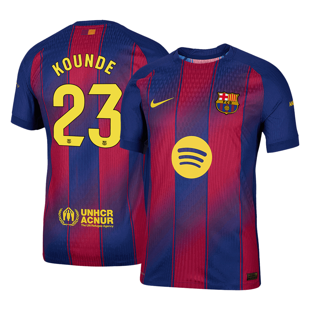KOUNDE #23 Men's Barcelona 2025/26 Player Version Home Soccer Jersey - Slim Fit product view 1