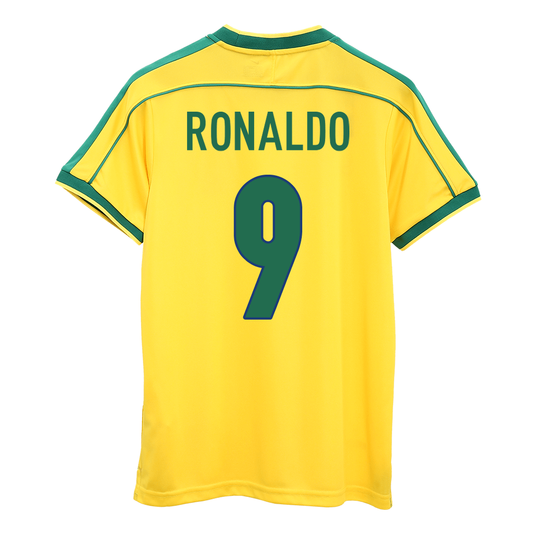 Retro RONALDO #9 Men's Brazil World Cup 1998 Home Soccer Jersey product view 1