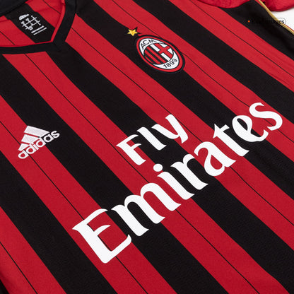 Retro Men's AC Milan 2013/14 Home Long Sleeve Soccer Jersey product view 4