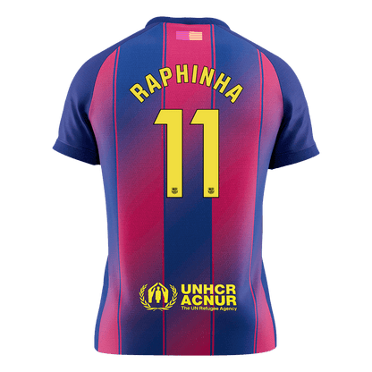 RAPHINHA #11 Men's Barcelona 2025/26 Home Soccer Jersey Premium product view 9
