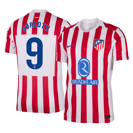 SØRLOTH #9 Men's Atletico Madrid 2025/26 Player Version Home Soccer Jersey - Slim Fit product view 1