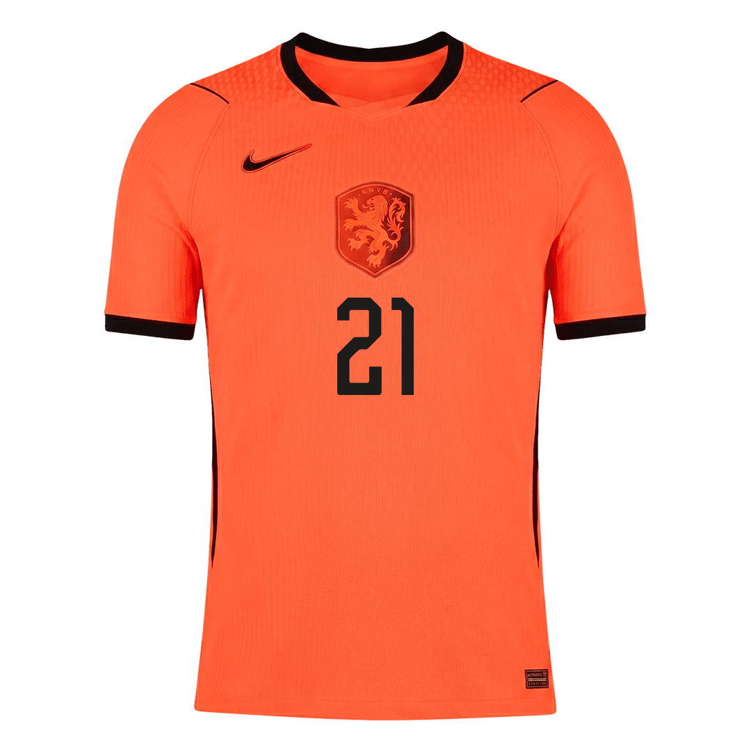 F.DE JONG #21 Men's Netherlands World Cup 2026 Player Version Home Soccer Jersey - Slim Fit product view 9