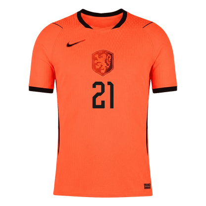 F.DE JONG #21 Men's Netherlands World Cup 2026 Player Version Home Soccer Jersey - Slim Fit product view 9