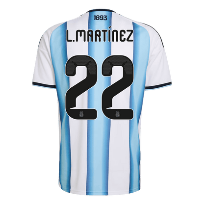 L.MARTÍNEZ #22 Men's Argentina World Cup 2026 Home Soccer Jersey Premium product view 9