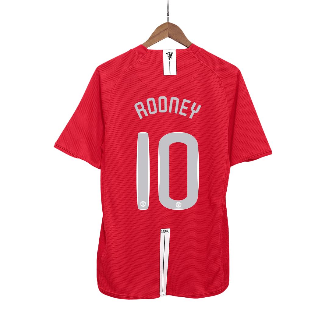 Retro ROONEY #10 Men's Manchester United UCL Final 2007/08 Home Soccer Jersey product view 1