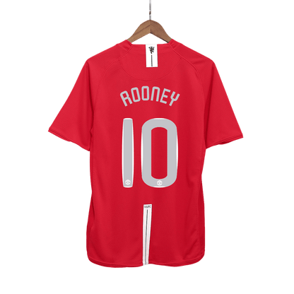 Retro ROONEY #10 Men's Manchester United UCL Final 2007/08 Home Soccer Jersey product view 1