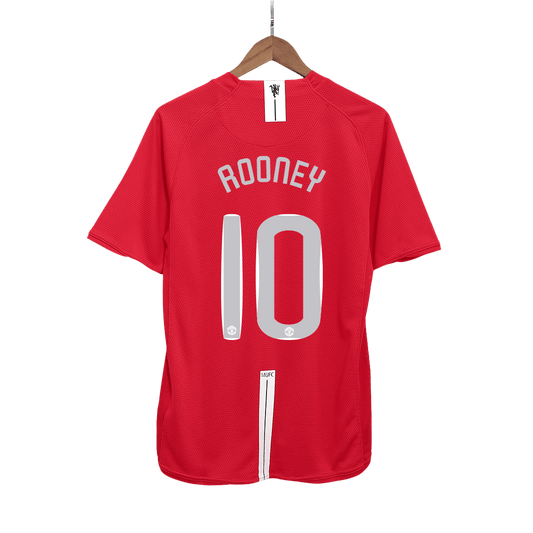 Retro ROONEY #10 Men's Manchester United UCL Final 2007/08 Home Soccer Jersey product view 1