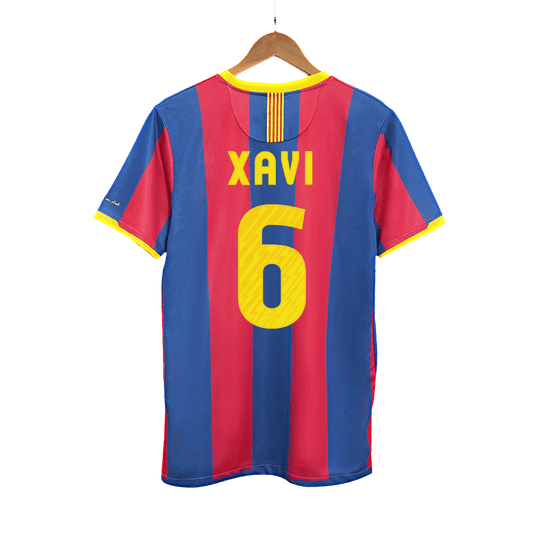 Retro XAVI #6 Men's Barcelona 2010/11 Home Soccer Jersey product view 1