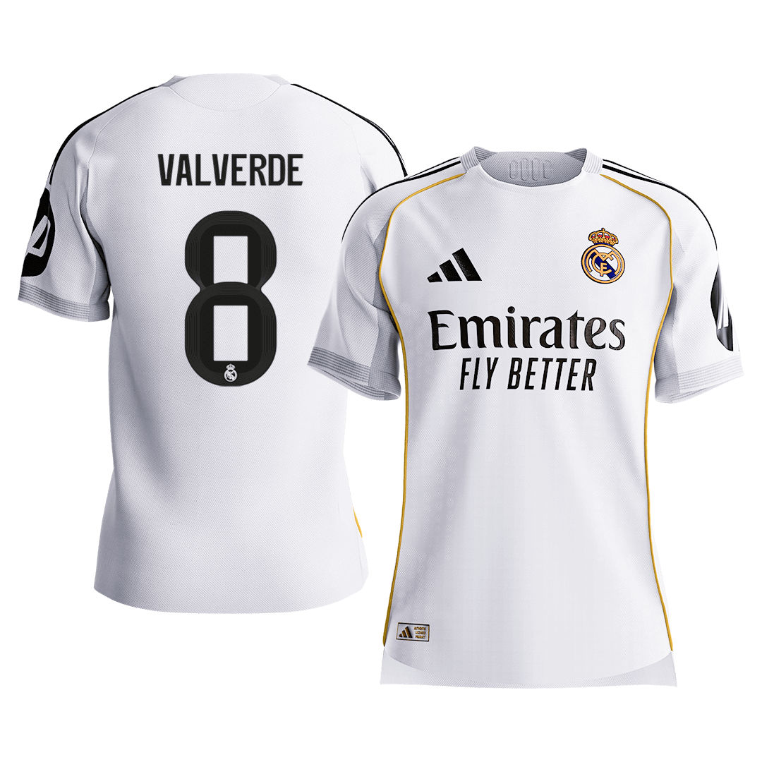 VALVERDE #8 Men's Real Madrid 2025/26 Player Version Home Soccer Jersey - Slim Fit Premium product view 1