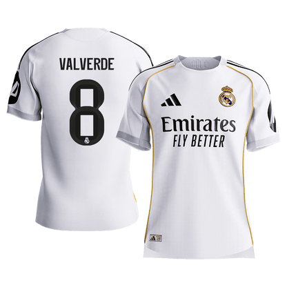 VALVERDE #8 Men's Real Madrid 2025/26 Player Version Home Soccer Jersey - Slim Fit Premium product view 1