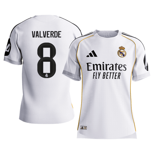 VALVERDE #8 Men's Real Madrid 2025/26 Player Version Home Soccer Jersey - Slim Fit Premium product view 1