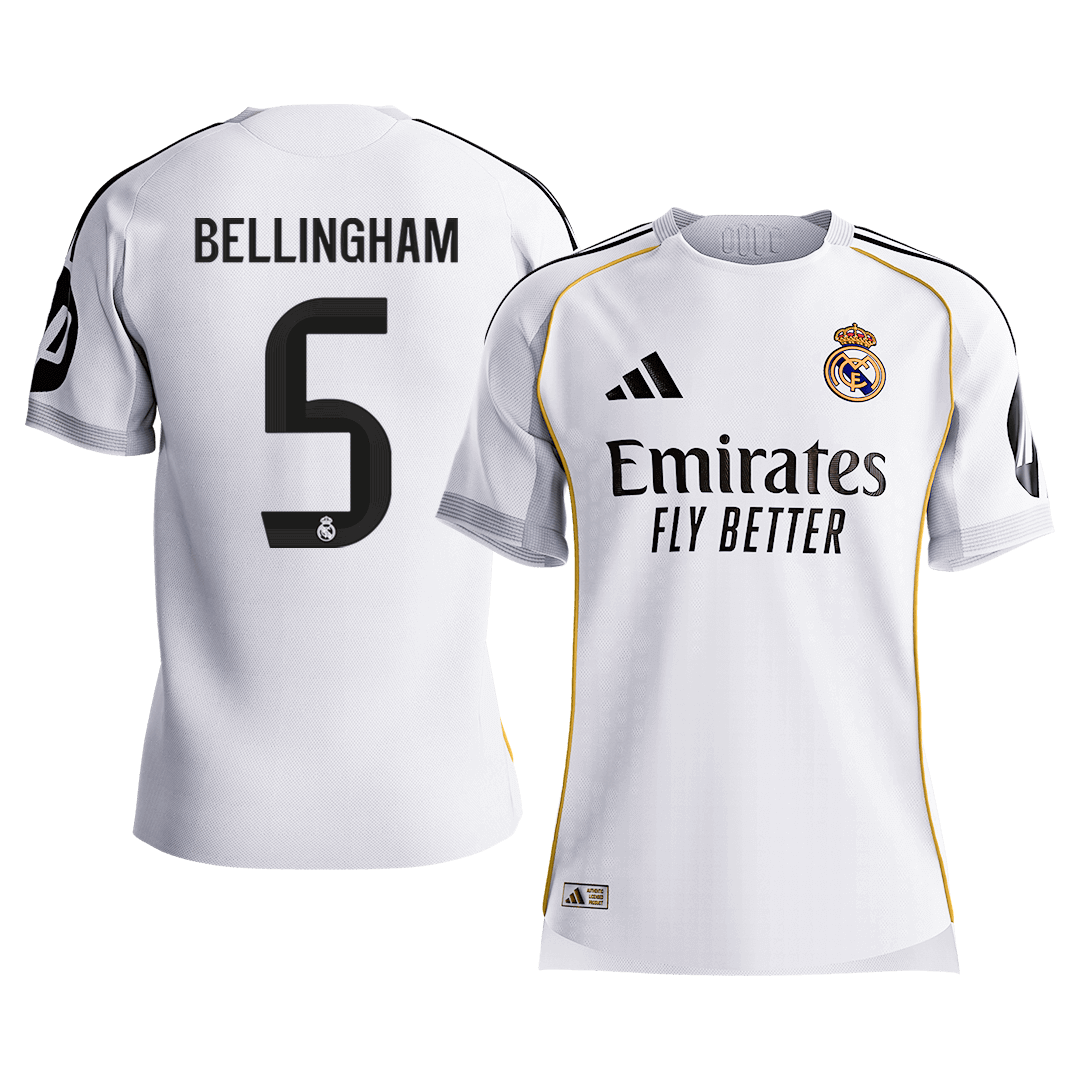 BELLINGHAM #5 Men's Real Madrid 2025/26 Player Version Home Soccer Jersey - Slim Fit Premium product view 1