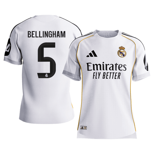 BELLINGHAM #5 Men's Real Madrid 2025/26 Player Version Home Soccer Jersey - Slim Fit Premium product view 1