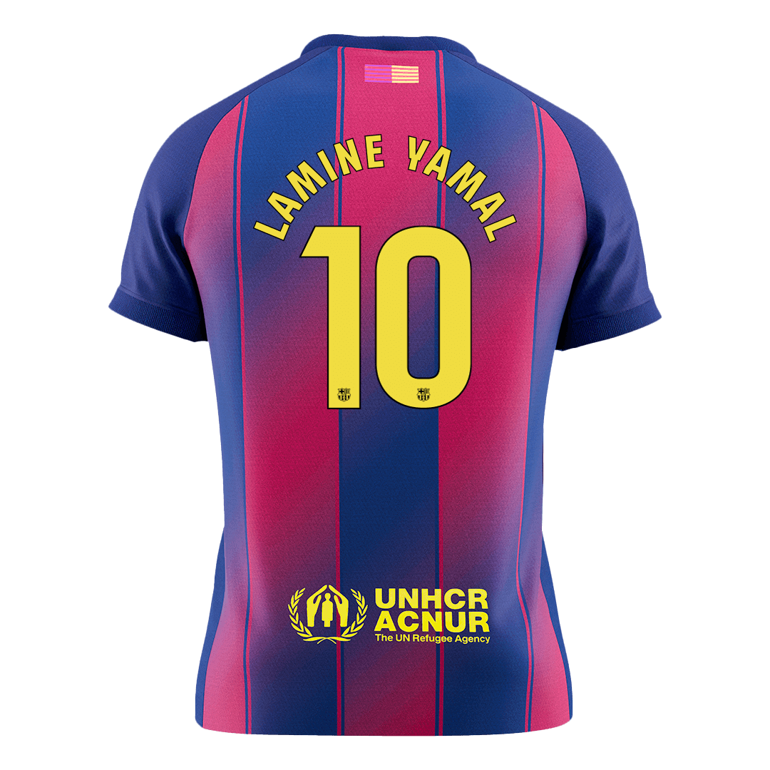 LAMINE YAMAL #10 Men's Barcelona 2025/26 Home Soccer Jersey Premium product view 9