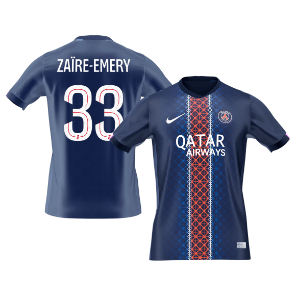 ZAïRE EMERY #33 Men's PSG 2025/26 Home Soccer Jersey Premium product view 1