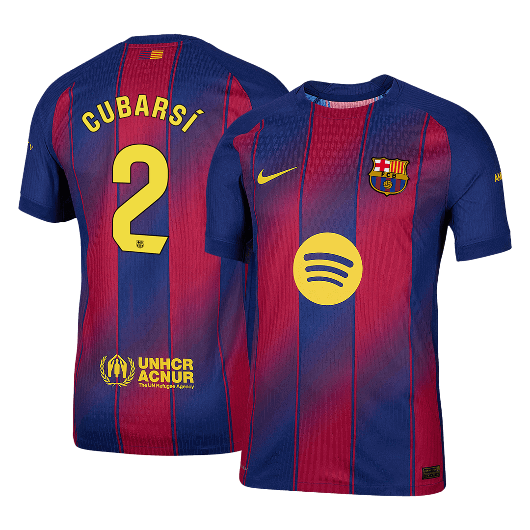 CUBARSÍ #2 Men's Barcelona 2025/26 Player Version Home Soccer Jersey - Slim Fit product view 1