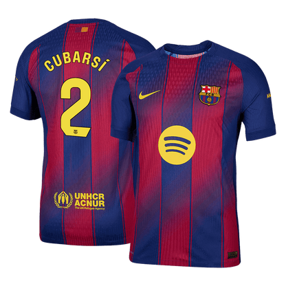 CUBARSÍ #2 Men's Barcelona 2025/26 Player Version Home Soccer Jersey - Slim Fit product view 1