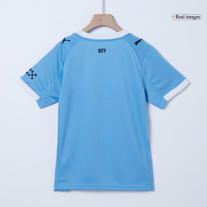 Kid's Manchester City 2025/26 Home Soccer Jersey Full Kit