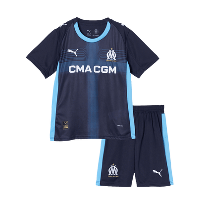 Kid's Marseille 2025/26 Away Soccer Jersey Kit