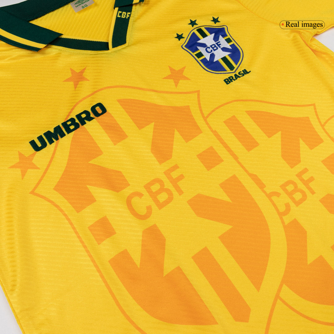 Retro Men's Brazil 1994 Home Soccer Jersey product view 3