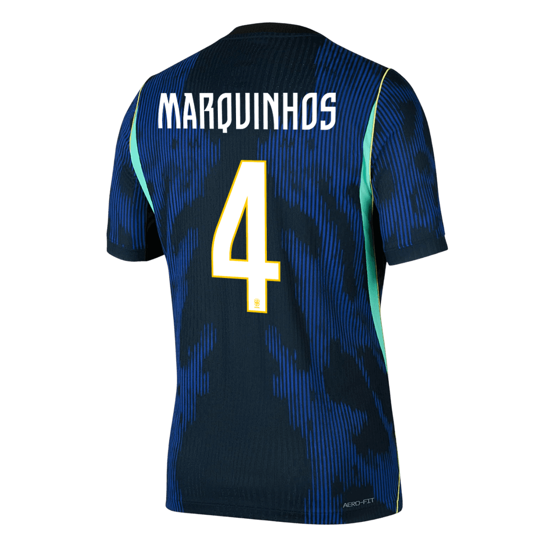 MARQUINHOS #4 Men's Brazil World Cup 2026 Player Version Away Soccer Jersey - Slim Fit product view 3